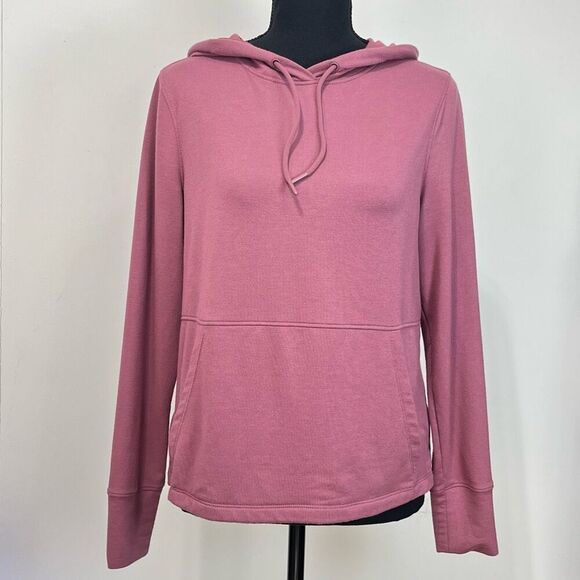 Avia Tops - Avia Hooded Long Sleeve Activewear Top Size Medium Mauve Pink